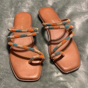 Madden Girl Multicolor Beaded Sandals